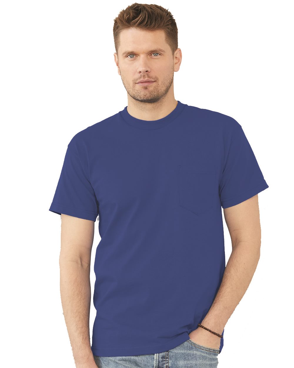 Bayside – – A – Made Pocket T – Shirt – Purple Bayside – – A – Made Pocket T – Shirt – Purple