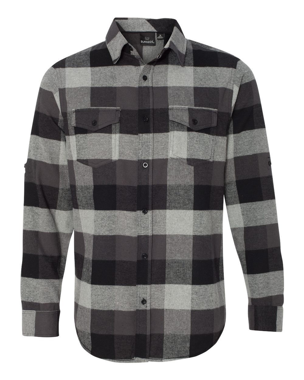 Burnside – – Yarn – Dyed Flannel Shirt – Black Grey – Burnside – – Yarn – Dyed Flannel Shirt – Black Grey –
