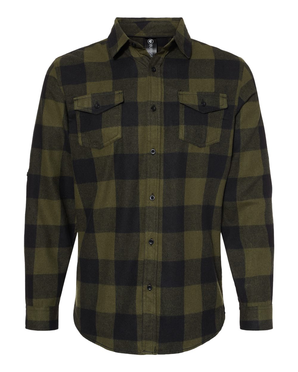 Burnside – – Yarn – Dyed Flannel Shirt – Army Black – Burnside – – Yarn – Dyed Flannel Shirt – Army Black –