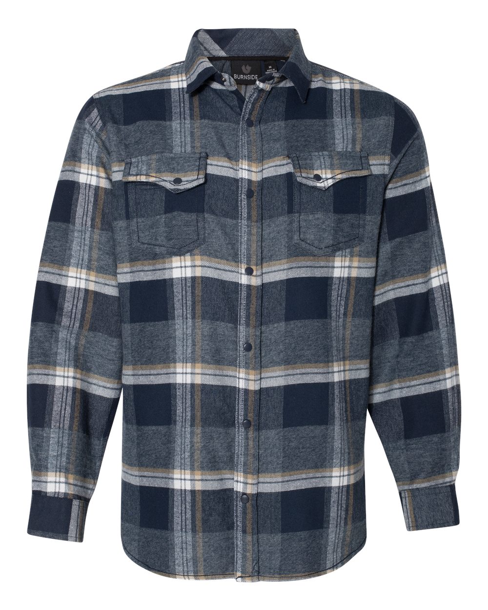 Burnside – – Snap Front Plaid Flannel Shirt – Indigo Burnside – – Snap Front Plaid Flannel Shirt – Indigo
