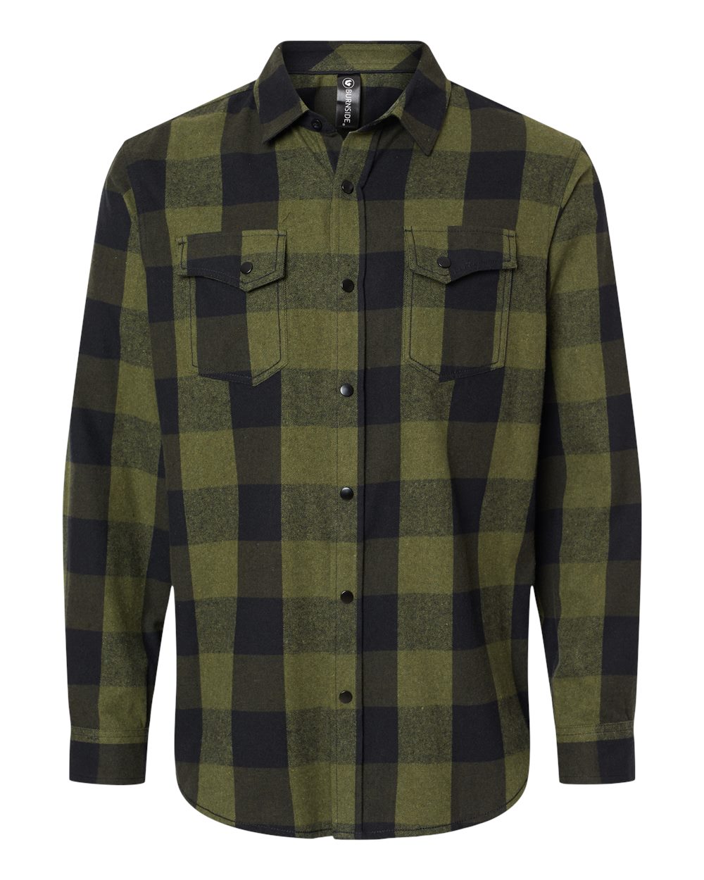Burnside – – Snap Front Plaid Flannel Shirt – Black Burnside – – Snap Front Plaid Flannel Shirt – Black