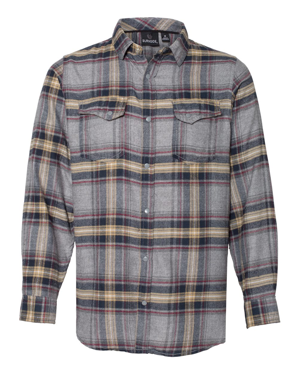 Burnside – – Snap Front Plaid Flannel Shirt – Light Grey Burnside – – Snap Front Plaid Flannel Shirt – Light Grey