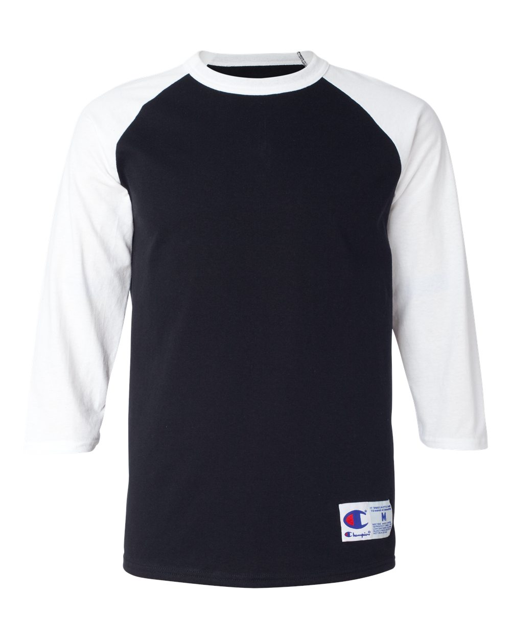 Champion – T – Raglan Sleeve Baseball T – Shirt – Black White Champion – T – Raglan Sleeve Baseball T – Shirt – Black White