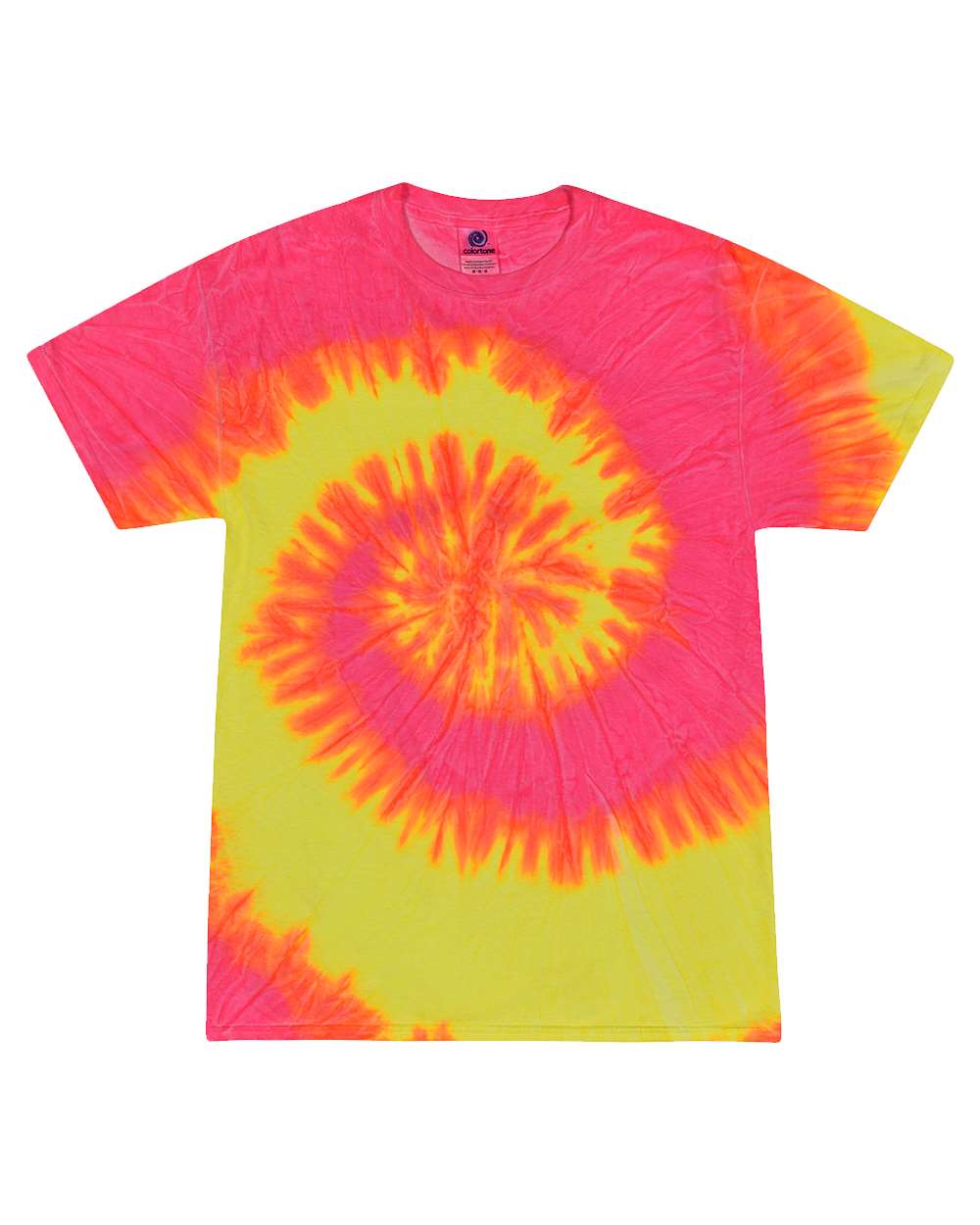 Colortone – – Multi – Color Tie – Dyed T – Shirt – Fluorescent Swirl