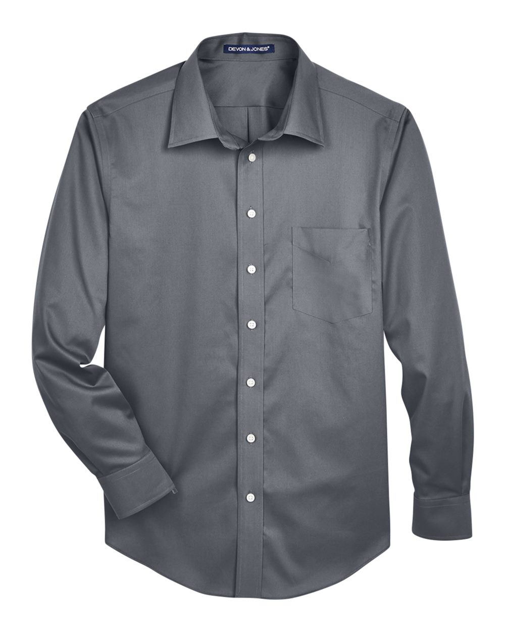 Devon & Jones – DG – Men’s Crown Collection Solid Stretch Twill Woven Dress Shirt – Graphite – Devon & Jones – DG – Men’s Crown Collection Solid Stretch Twill Woven Dress Shirt – Graphite –