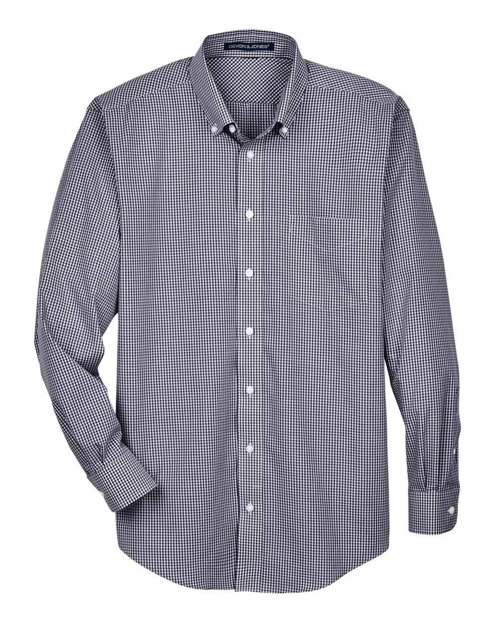 Devon & Jones – D – Men’s Crown Collection Gingham Check Woven Dress Shirt – Navy Devon & Jones – D – Men’s Crown Collection Gingham Check Woven Dress Shirt – Navy