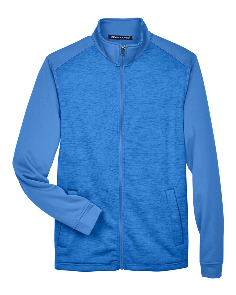 Devon & Jones – DG – Men’s Newbury Colorblock Mlange Fleece Full – Zip jacket – French Blue French Blue Heather Devon & Jones – DG – Men’s Newbury Colorblock Mlange Fleece Full – Zip jacket – French Blue French Blue Heather