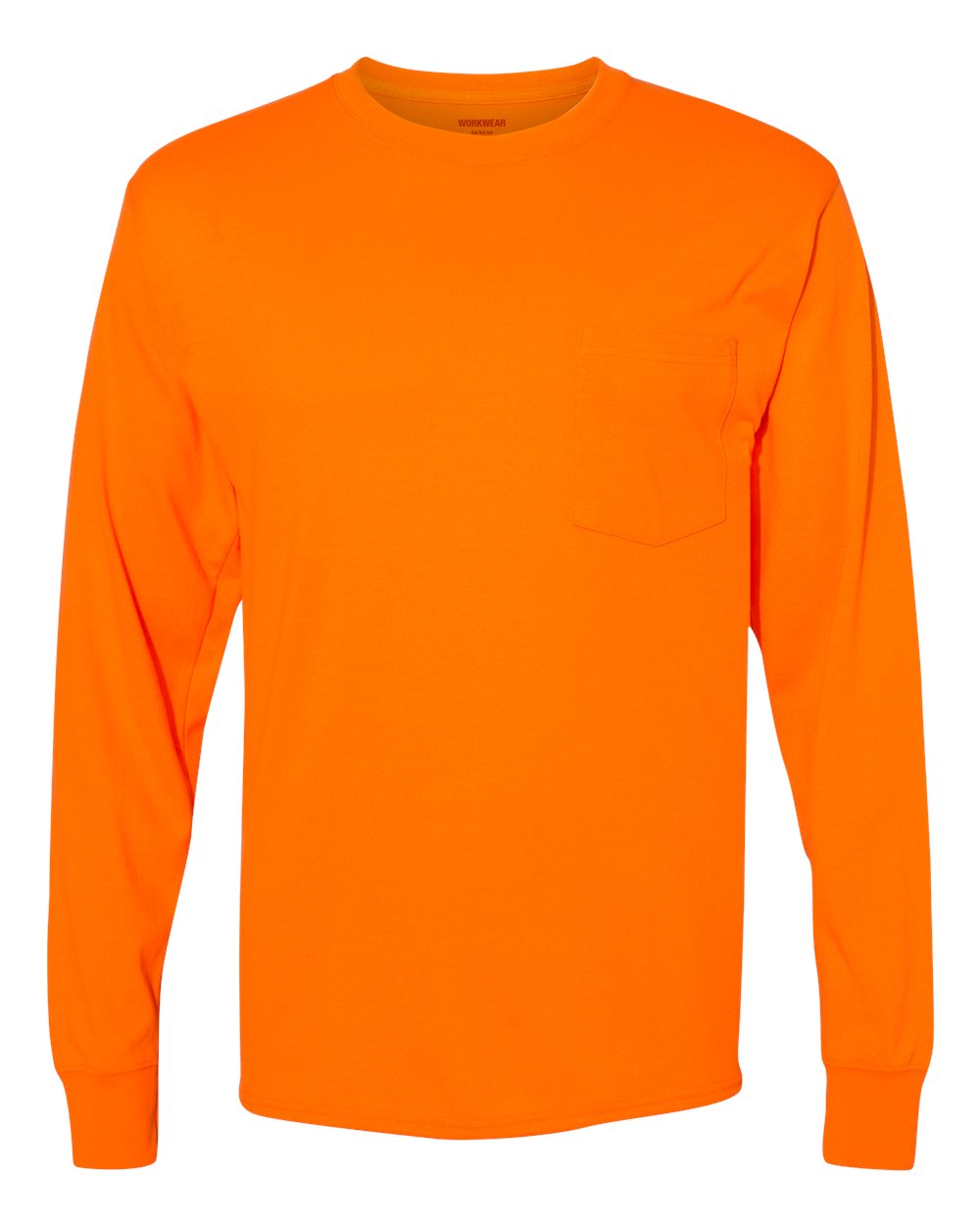 Hanes – W – Workwear Long Sleeve Pocket T – Shirt – Safety Orange – Hanes – W – Workwear Long Sleeve Pocket T – Shirt – Safety Orange –