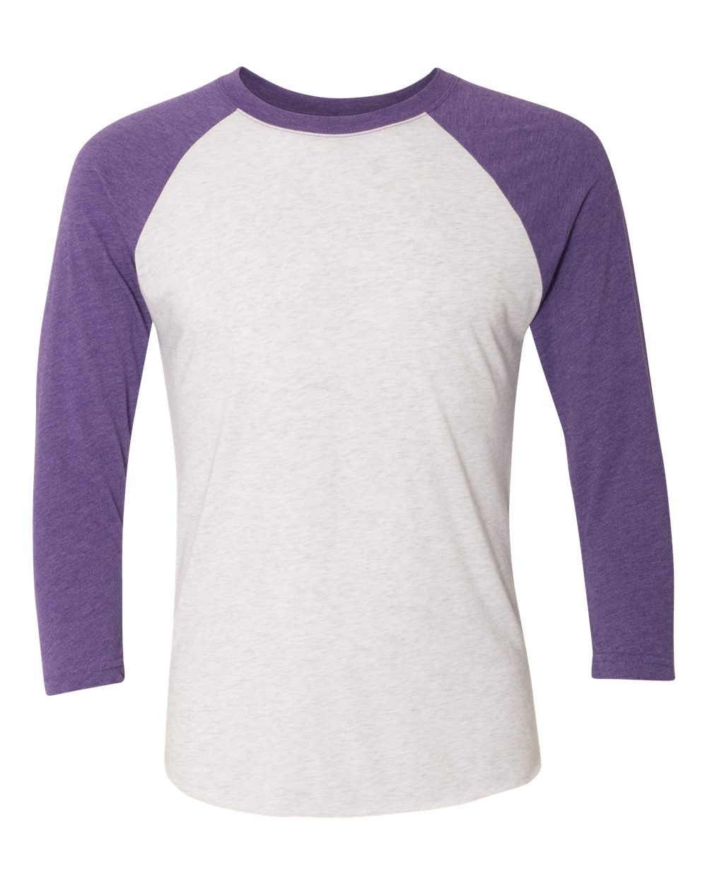 Next Level – – Triblend Three – Quarter Raglan T – Shirt – Purple Rush Sleeves Heather White Body – Next Level – – Triblend Three – Quarter Raglan T – Shirt – Purple Rush Sleeves Heather White Body –