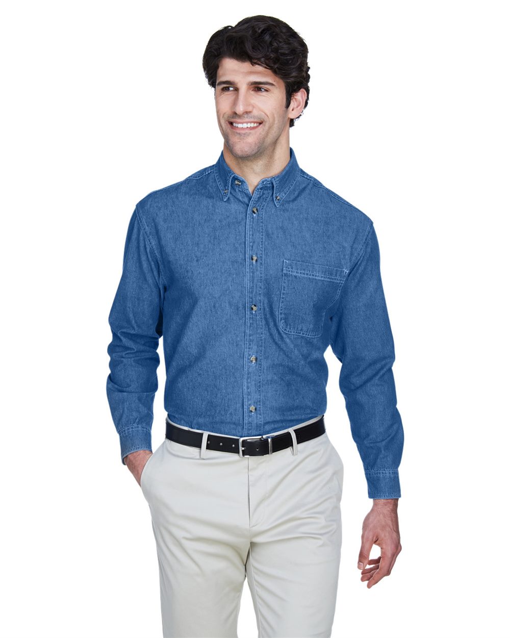 UltraClub – – Men’s Cypress Denim Shirt with Pocket – Indigo UltraClub – – Men’s Cypress Denim Shirt with Pocket – Indigo