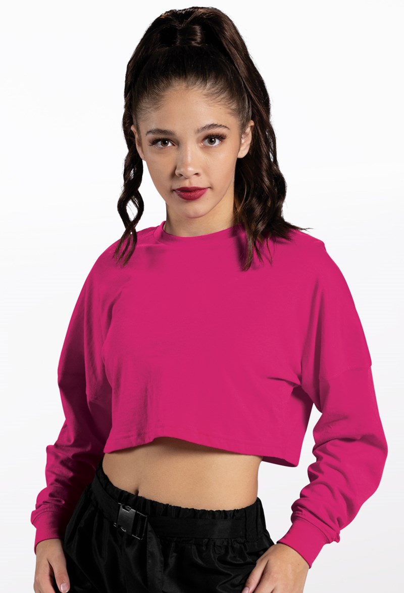 Cropped Long Sleeve Tee – Lipstick – Large Adult – Dance Top PT Cropped Long Sleeve Tee – Lipstick – Large Adult – Dance Top PT