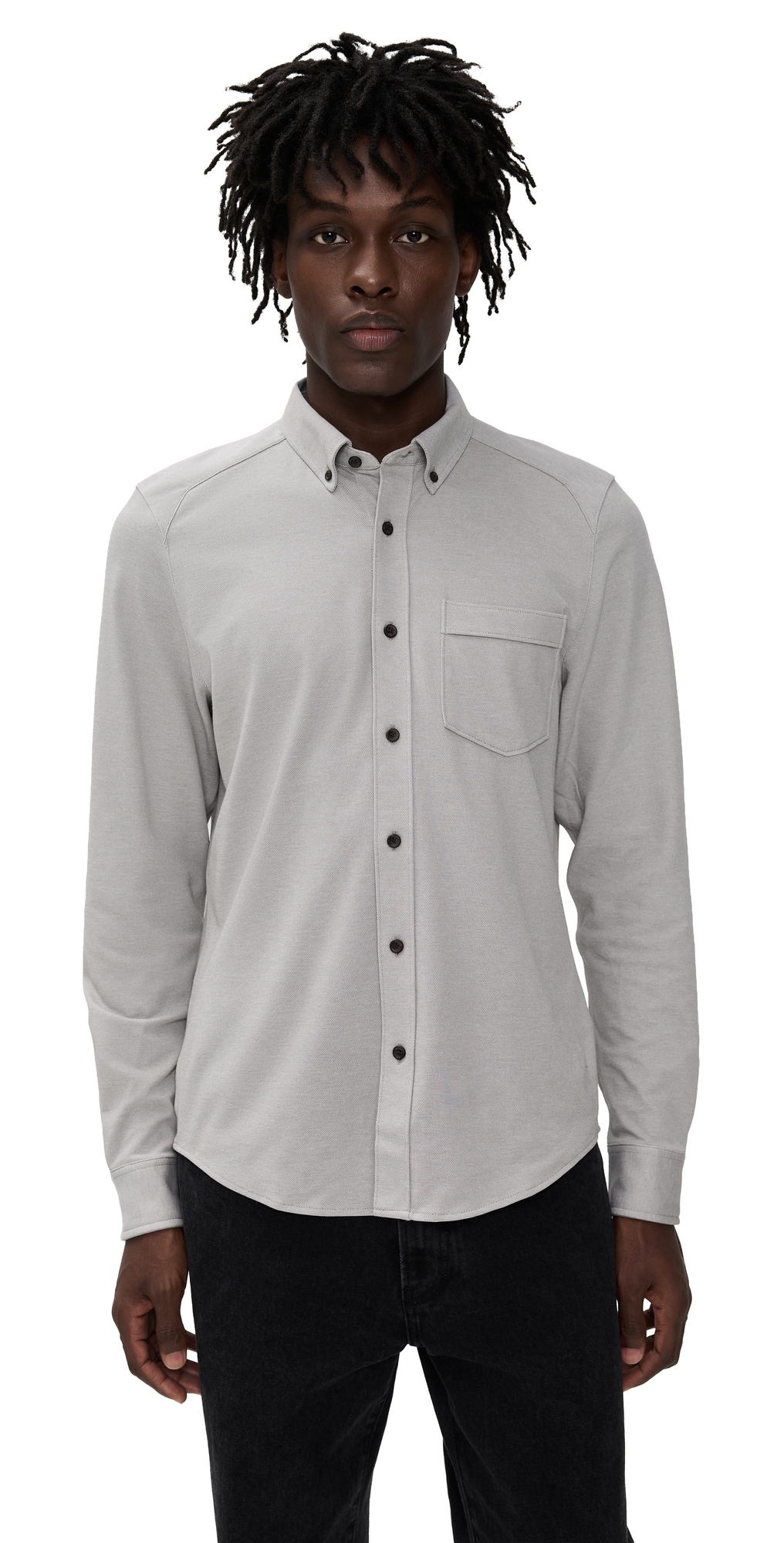 Rhone Effortless Oxford Button Down Shirt Foggy Taupe Heather Rhone Effortless Oxford Button Down Shirt Foggy Taupe Heather