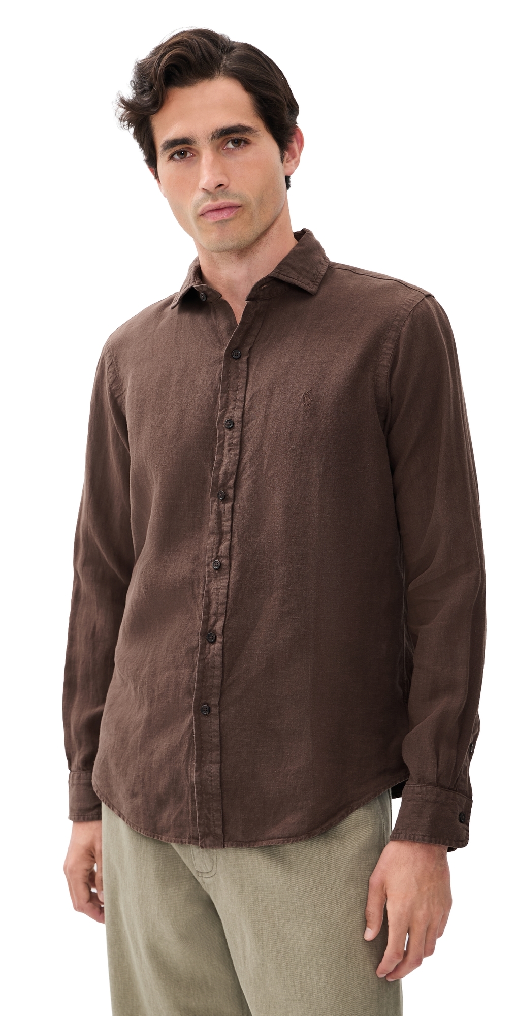 Polo Ralph Lauren Linen Button Down Shirt Nutmeg Brown Polo Ralph Lauren Linen Button Down Shirt Nutmeg Brown