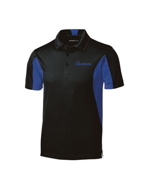 Global Men’s Compass Performance Polo Bowling Shirt Dri-Fit BlackBlue Medium Global Men’s Compass Performance Polo Bowling Shirt Dri-Fit BlackBlue Medium