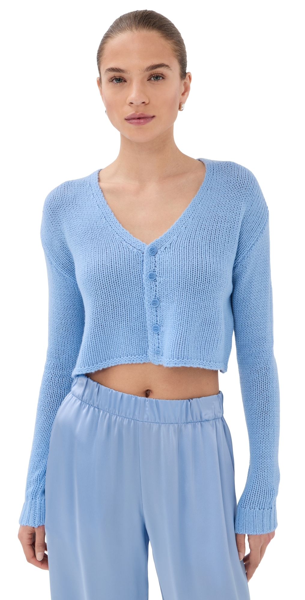 Sablyn Bianco Cashmere Cropped V Neck Cardigan Azureous Sablyn Bianco Cashmere Cropped V Neck Cardigan Azureous