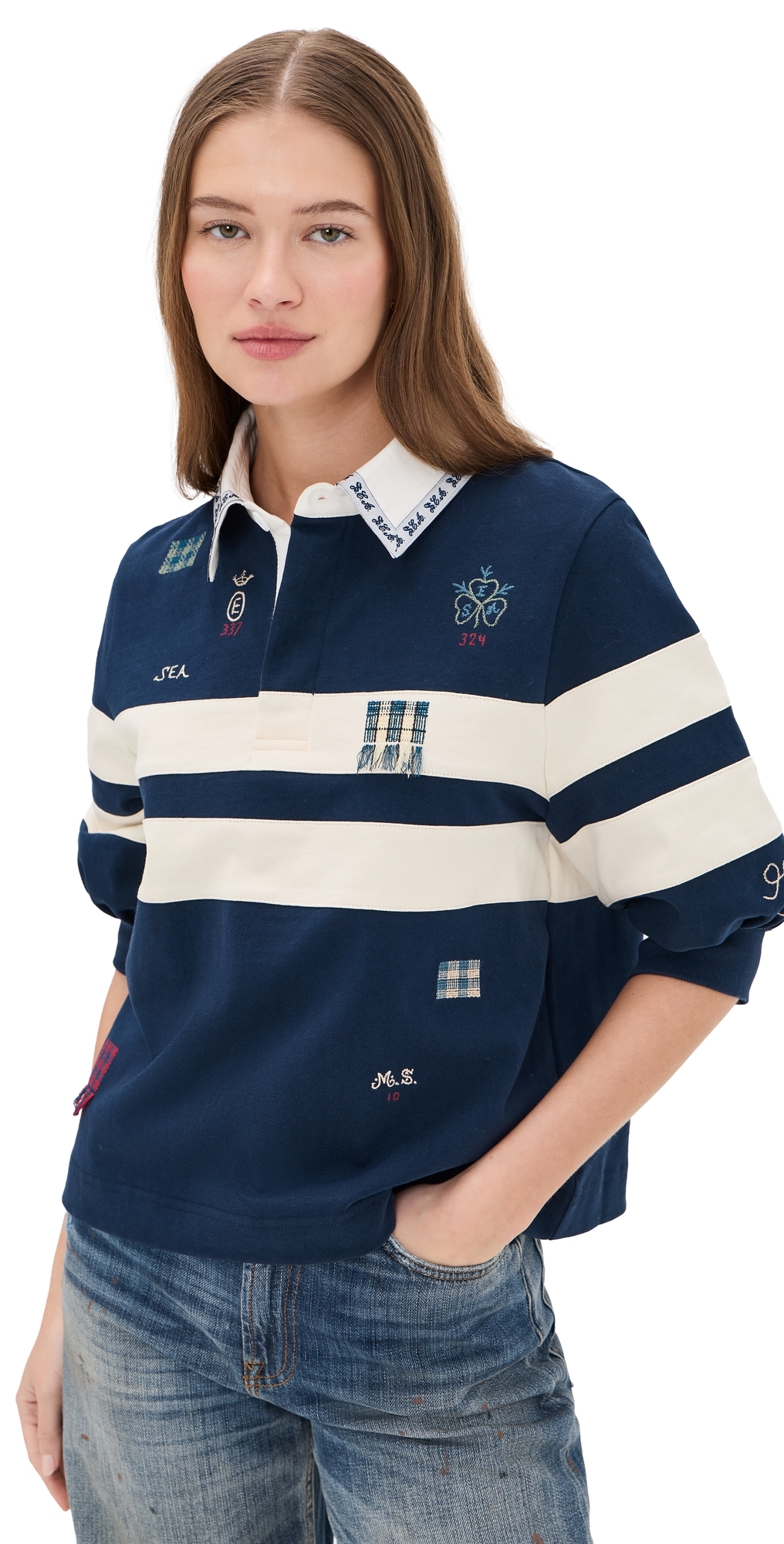 Sea Claira Embroidered Rugby Shirt Multi Sea Claira Embroidered Rugby Shirt Multi
