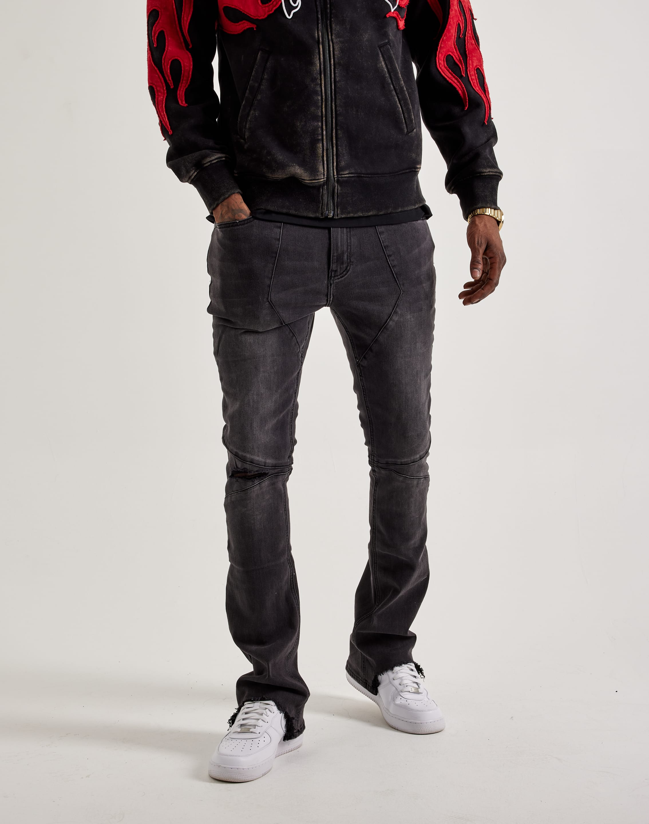 Serenede Nickel Stacked Flare Jeans Serenede Nickel Stacked Flare Jeans