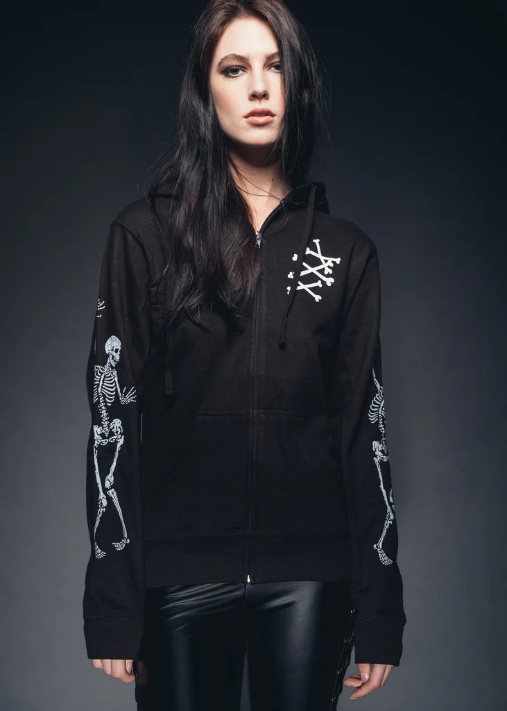 Rad to the Bone Skeleton Full Zip Hoodie – Black Rad to the Bone Skeleton Full Zip Hoodie – Black