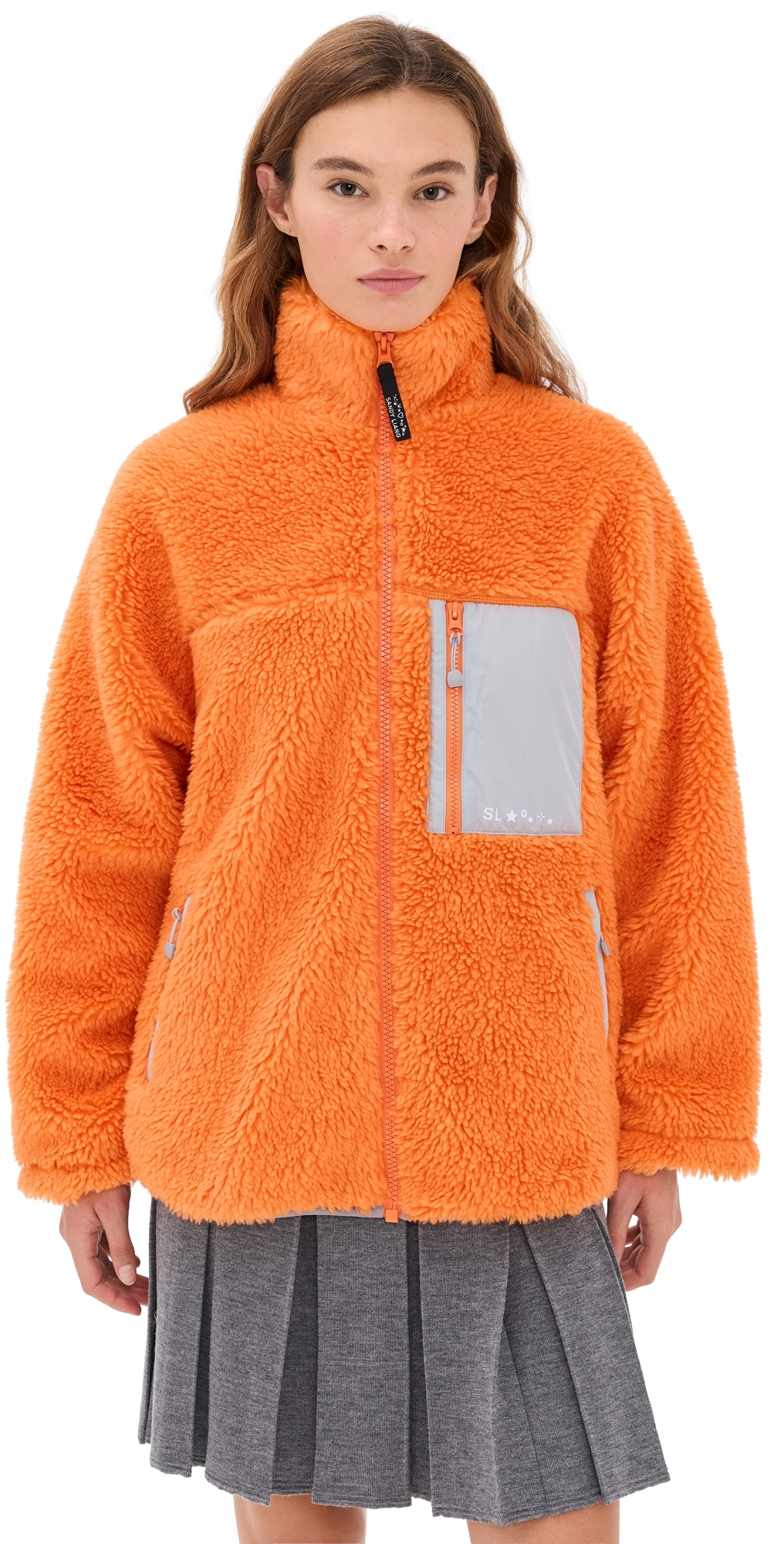 Sandy Liang Rain Fleece Jacket Orange Sandy Liang Rain Fleece Jacket Orange