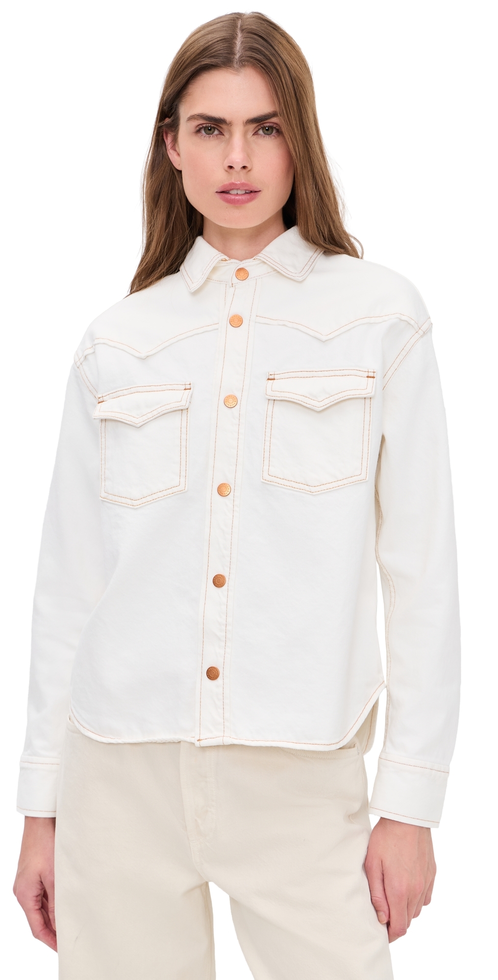 SLVRLAKE Cassidy Denim Button Down Shirt Natural White SLVRLAKE Cassidy Denim Button Down Shirt Natural White