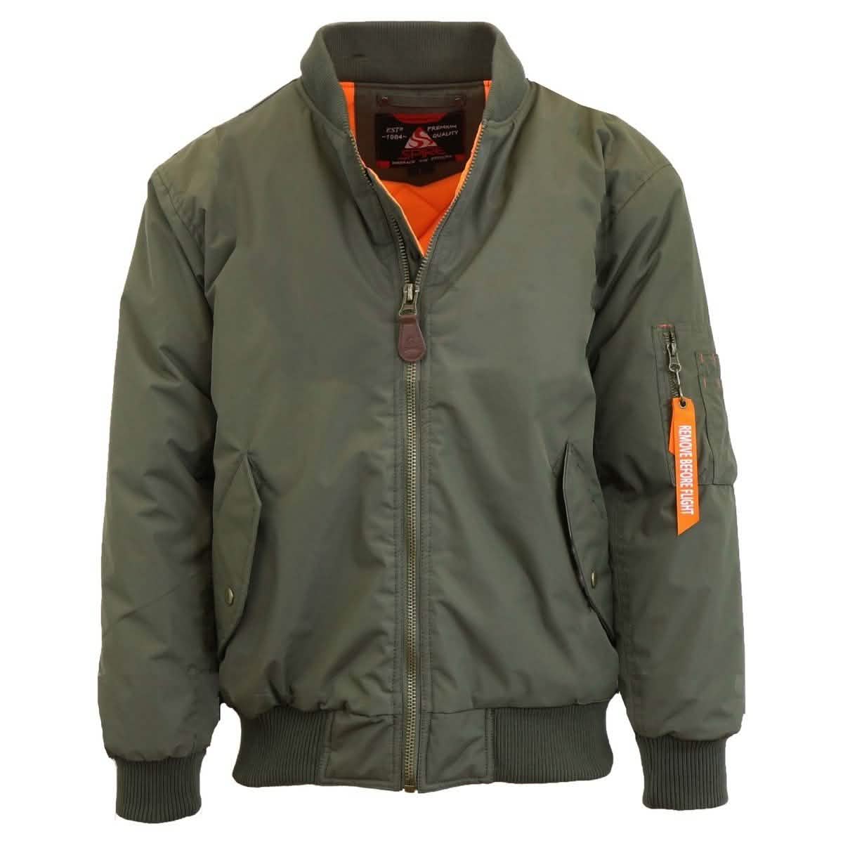Spire by Galaxy Men’s Heavyweight MA- Bomber Jacket – L Olive Green Spire by Galaxy Men’s Heavyweight MA- Bomber Jacket – L Olive Green