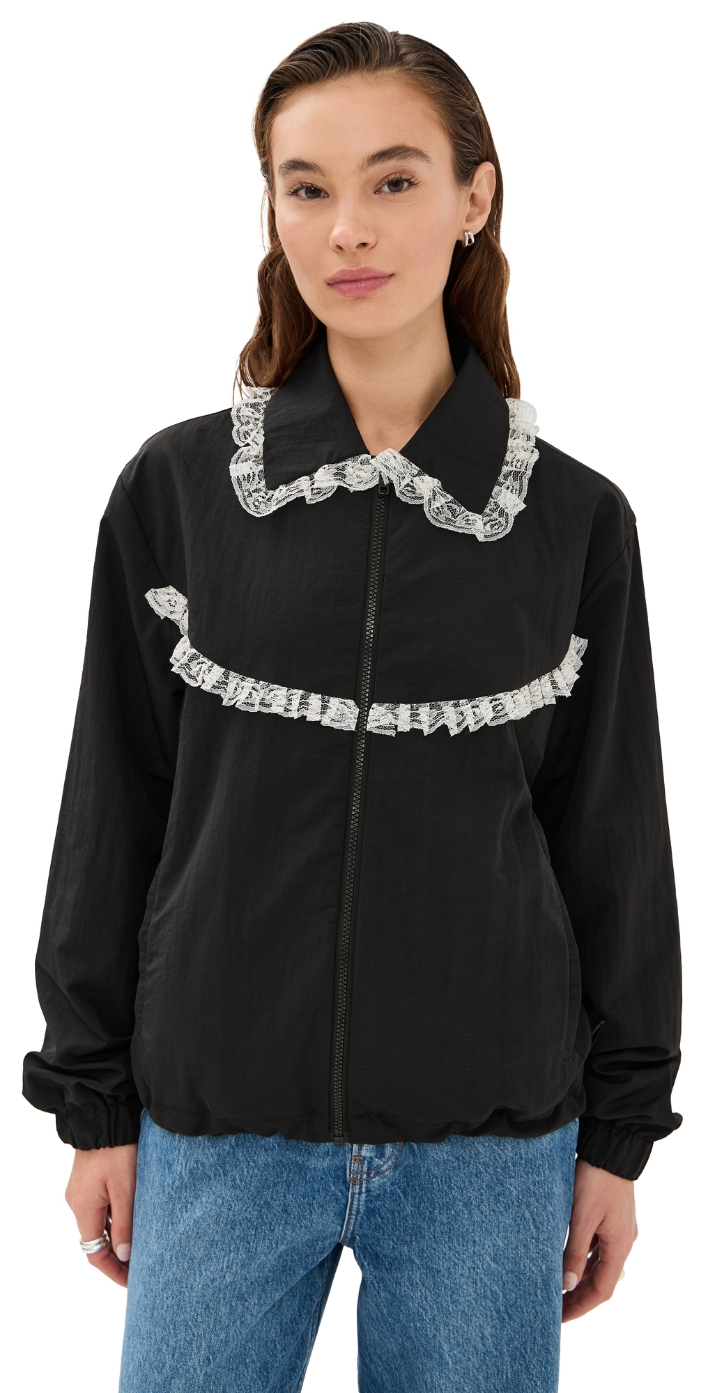 Tanner Fletcher Archie Lace Trim Track Jacket Black Tanner Fletcher Archie Lace Trim Track Jacket Black