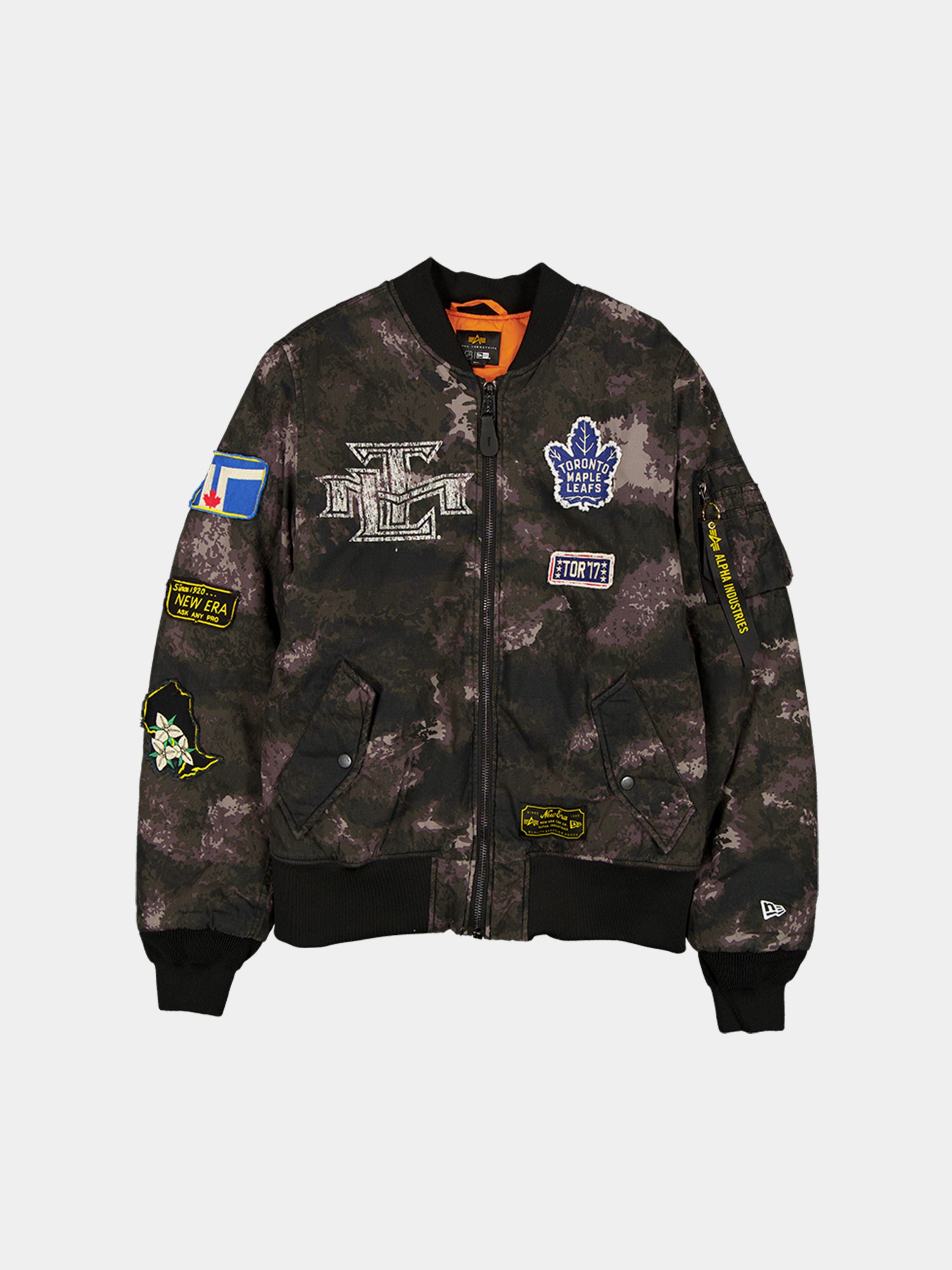 TORONTO MAPLE LEAFS X ALPHA X NEW ERA MA- BOMBER JACKET BLACK CAMO