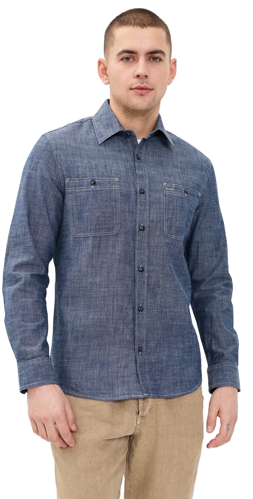 Taylor Stitch The Foundry Shirt Rinsed Indigo Chambray Taylor Stitch The Foundry Shirt Rinsed Indigo Chambray