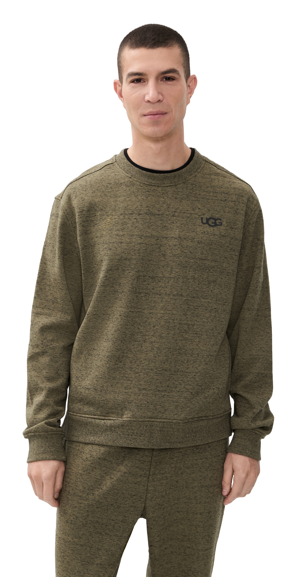 UGG Nyles Lounge Crew Sweatshirt Burnt Olive Heather