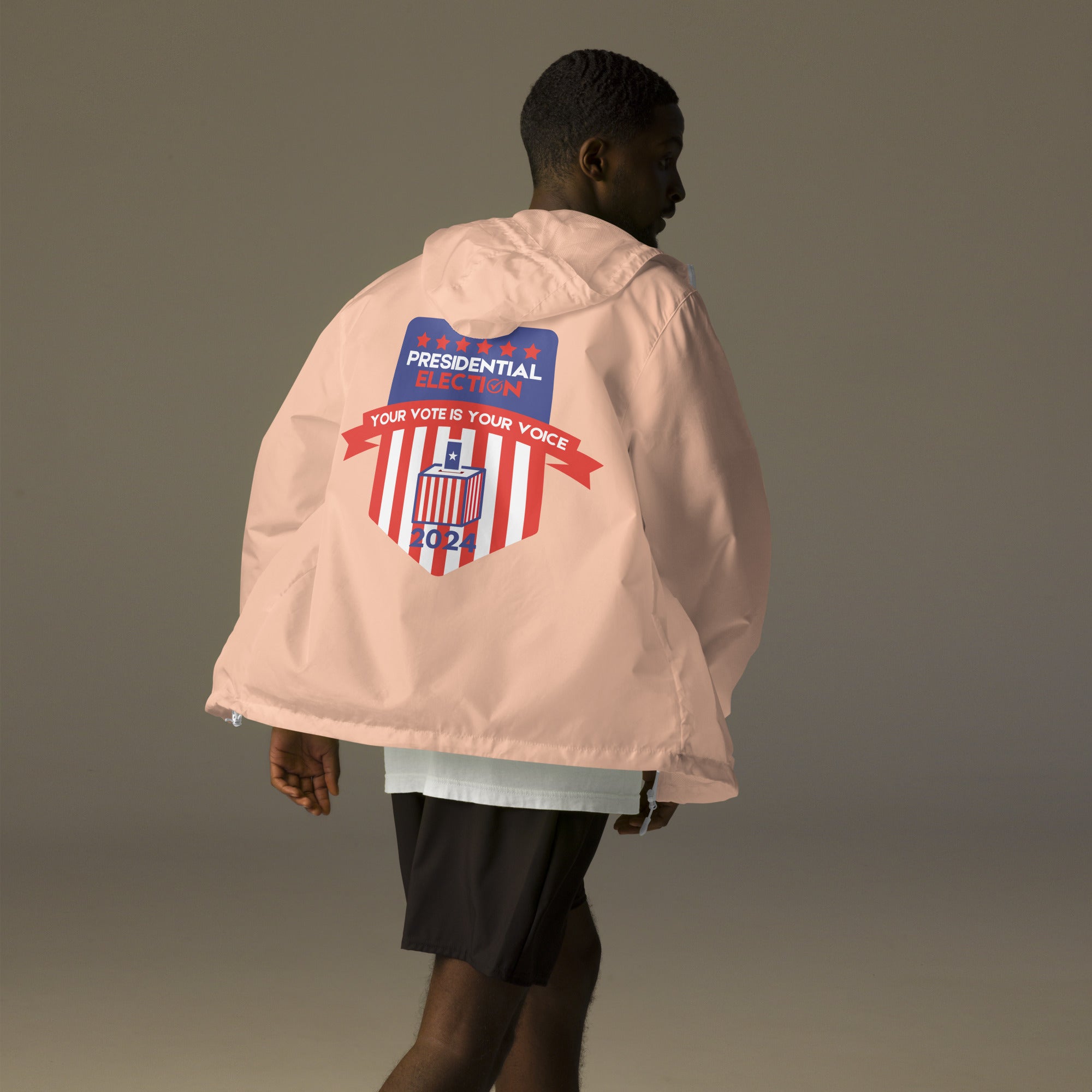 Patriot’s Choice – Presidential Election Windbreaker – BlushWhite Zipper Patriot’s Choice – Presidential Election Windbreaker – BlushWhite Zipper