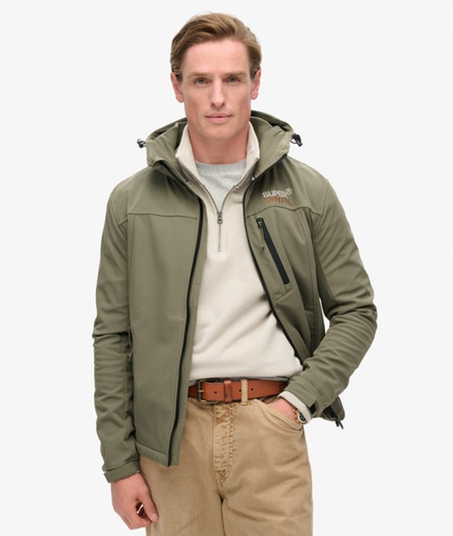 Superdry Men’s Hooded Ripstop Softshell Trekker Jacket Green Superdry Men’s Hooded Ripstop Softshell Trekker Jacket Green