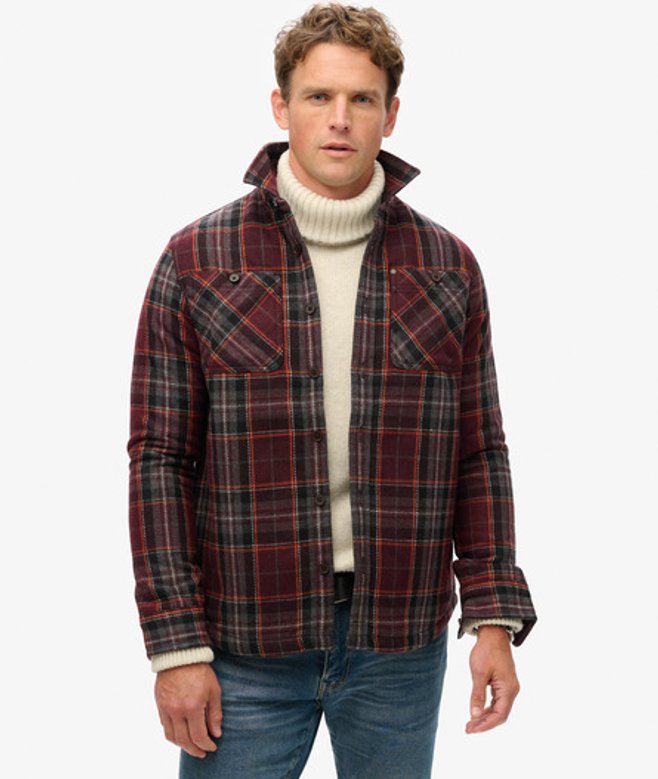 Superdry Men’s Men’s The Merchant Store – Quilted Overshirt Brown Chocolate Brown Check Superdry Men’s Men’s The Merchant Store – Quilted Overshirt Brown Chocolate Brown Check