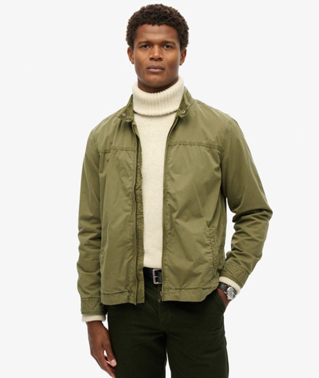 Superdry Men’s Mens Lightweight Classic Harrington Jacket, Khaki Superdry Men’s Mens Lightweight Classic Harrington Jacket, Khaki
