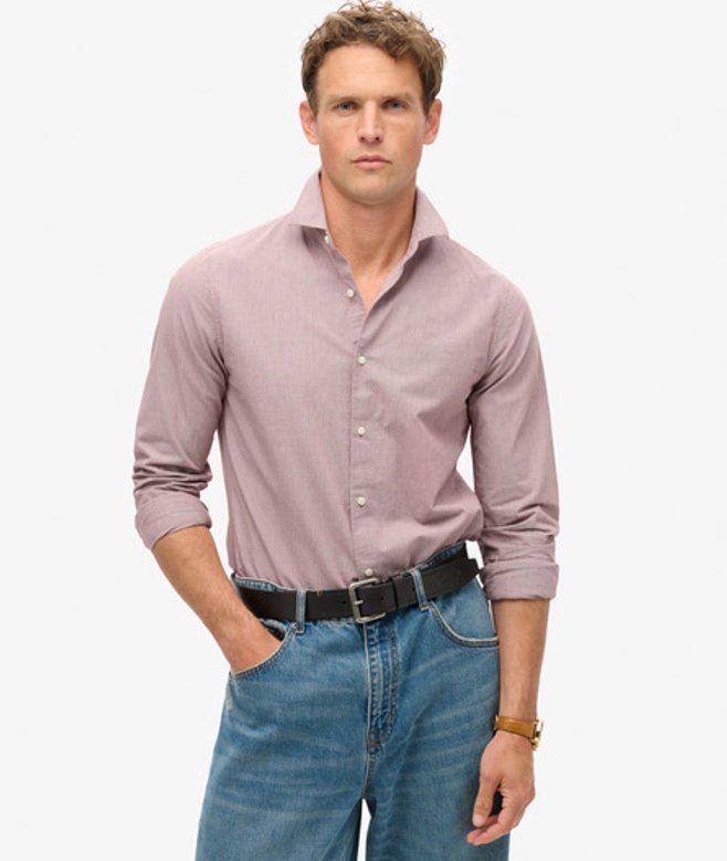 Superdry Men’s Casual Long-sleeved Shirt Red
