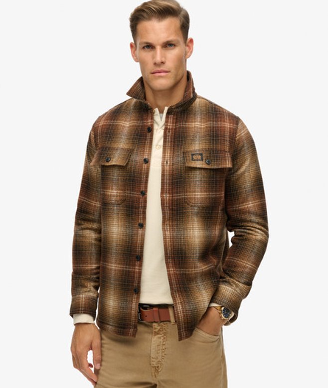 Superdry Men’s Wool Miller Overshirt Brown Superdry Men’s Wool Miller Overshirt Brown