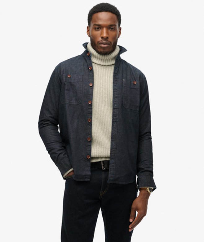 Superdry Men’s Men’s The Merchant Store – Denim Overshirt Blue Rinse Wash Superdry Men’s Men’s The Merchant Store – Denim Overshirt Blue Rinse Wash