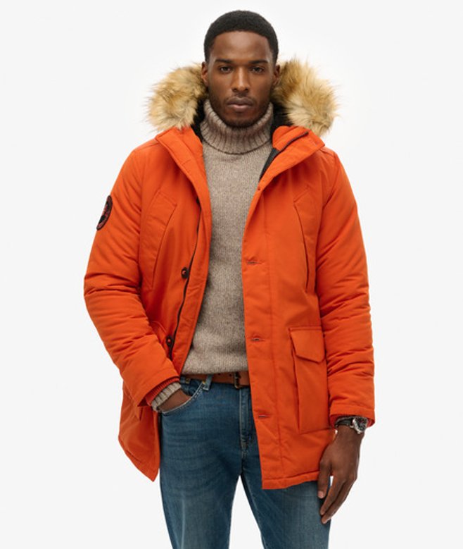 Superdry Men’s Men’s Hooded Everest Faux Fur Parka Orange Pureed Pumpkin Superdry Men’s Men’s Hooded Everest Faux Fur Parka Orange Pureed Pumpkin