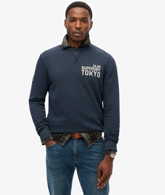 Superdry Men’s Workwear Applique Sweatshirt Navy