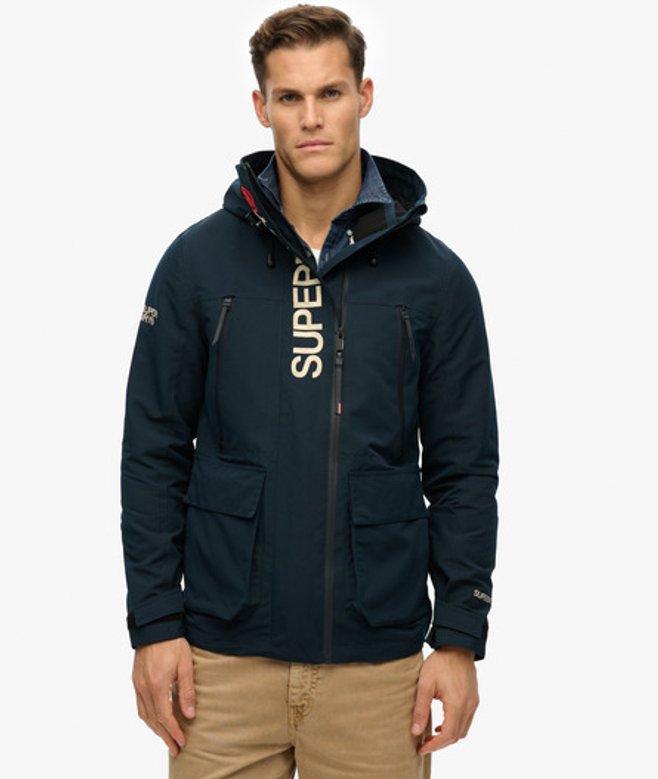 Superdry Men’s Hooded Ultimate Embroidered Windbreaker Navy