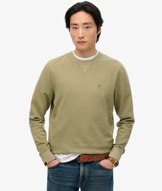Superdry Men’s Classic Essential Sweatshirt Khaki Superdry Men’s Classic Essential Sweatshirt Khaki