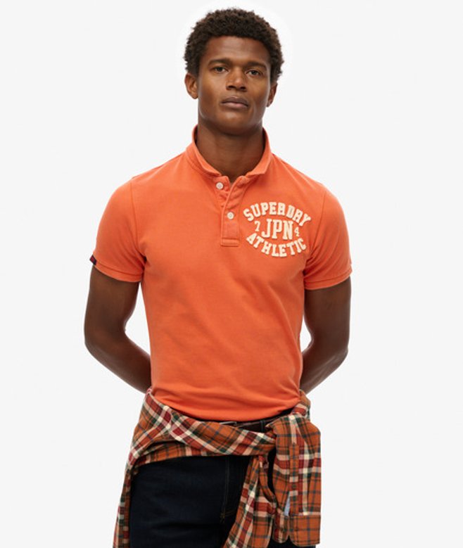 Superdry Men’s Vintage Athletic Polo Shirt Orange Superdry Men’s Vintage Athletic Polo Shirt Orange