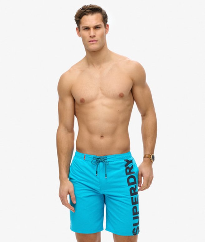 Superdry Men’s Classic – Inch Logo Board Shorts Blue Superdry Men’s Classic – Inch Logo Board Shorts Blue