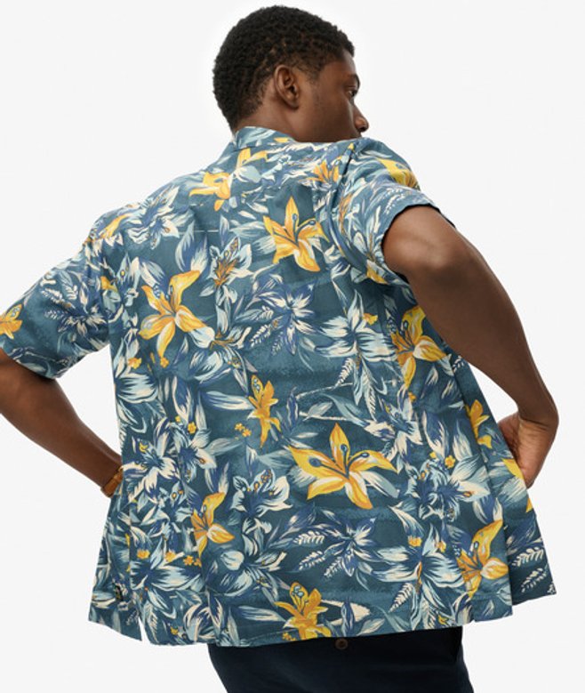 Superdry Men’s Hawaiian Printed Shirt Blue Superdry Men’s Hawaiian Printed Shirt Blue