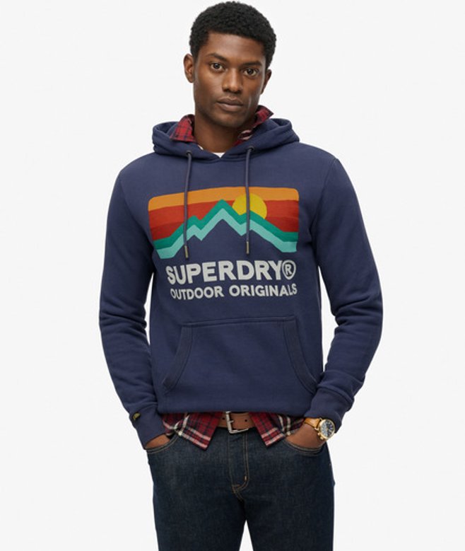 Superdry Men’s Great Outdoors Relaxed Hoodie Navy Superdry Men’s Great Outdoors Relaxed Hoodie Navy