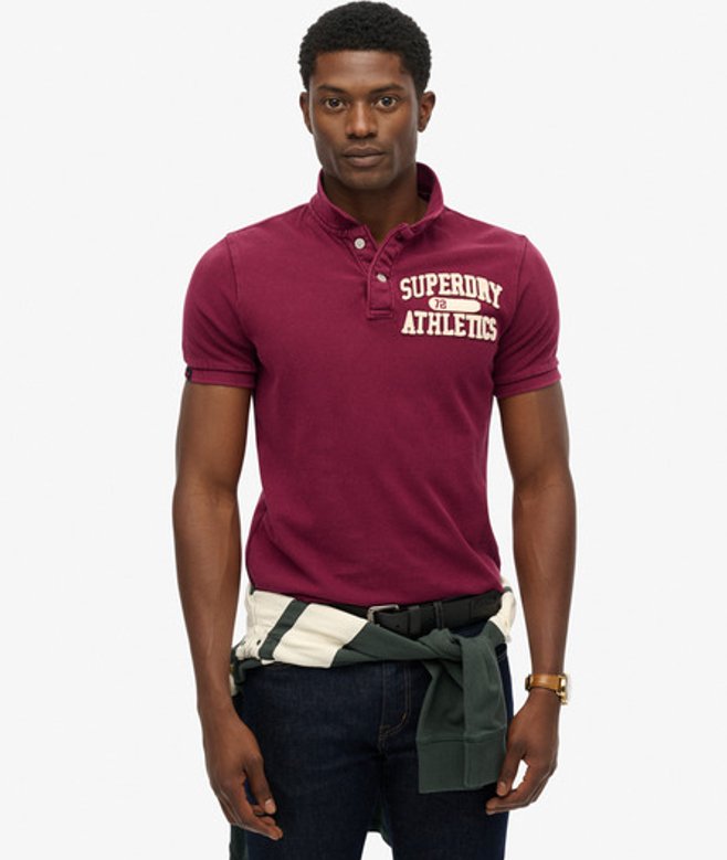 Superdry Men’s Men’s Vintage Athletic Polo Shirt Red Rich Burgundy Superdry Men’s Men’s Vintage Athletic Polo Shirt Red Rich Burgundy