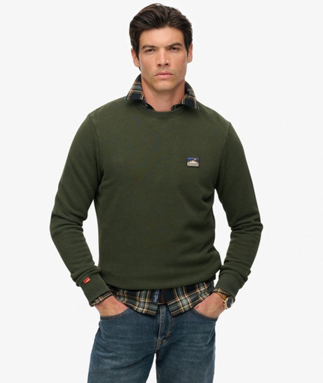 Superdry Men’s Great Outdoors Embroidered Sweatshirt Green Superdry Men’s Great Outdoors Embroidered Sweatshirt Green