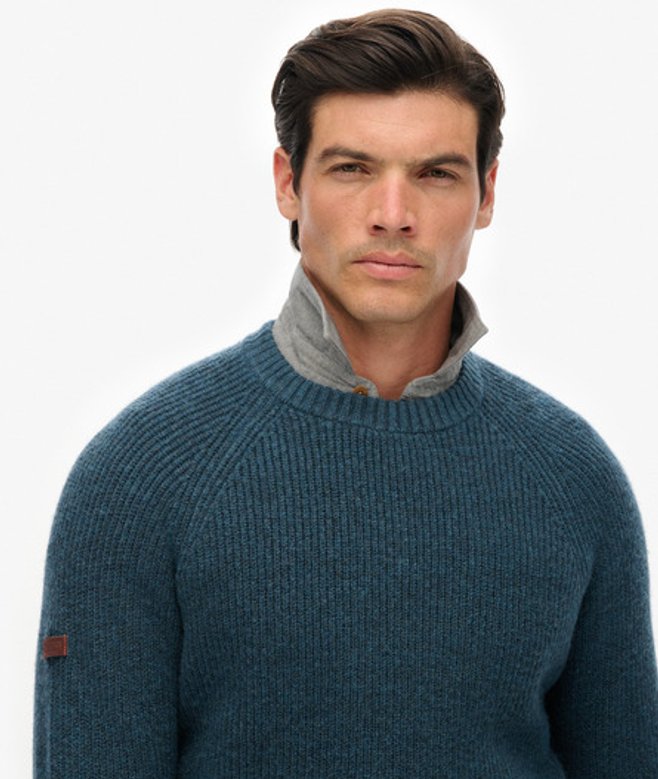 Superdry Men’s Chunky Raglan Jumper Navy Superdry Men’s Chunky Raglan Jumper Navy