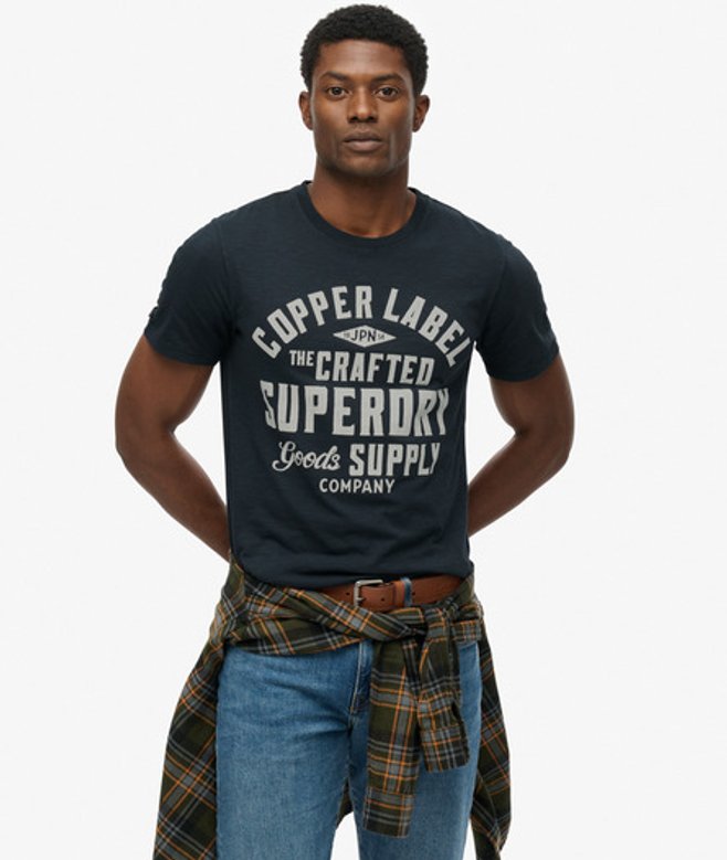 Superdry Men’s Copper Label Relaxed shirt Navy Superdry Men’s Copper Label Relaxed shirt Navy