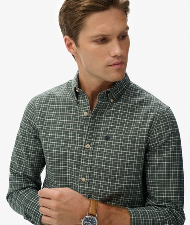 Superdry Men’s Premium Check Oxford Shirt Green Superdry Men’s Premium Check Oxford Shirt Green