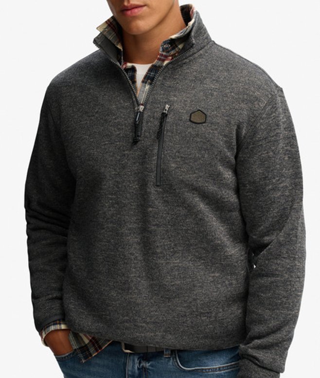 Superdry Men’s Storm Fleece Half Zip Jumper Dark Grey Superdry Men’s Storm Fleece Half Zip Jumper Dark Grey